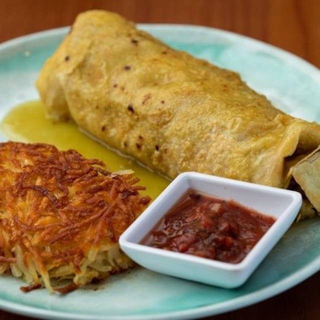 Delano Green Chili Breakfast Burrito.